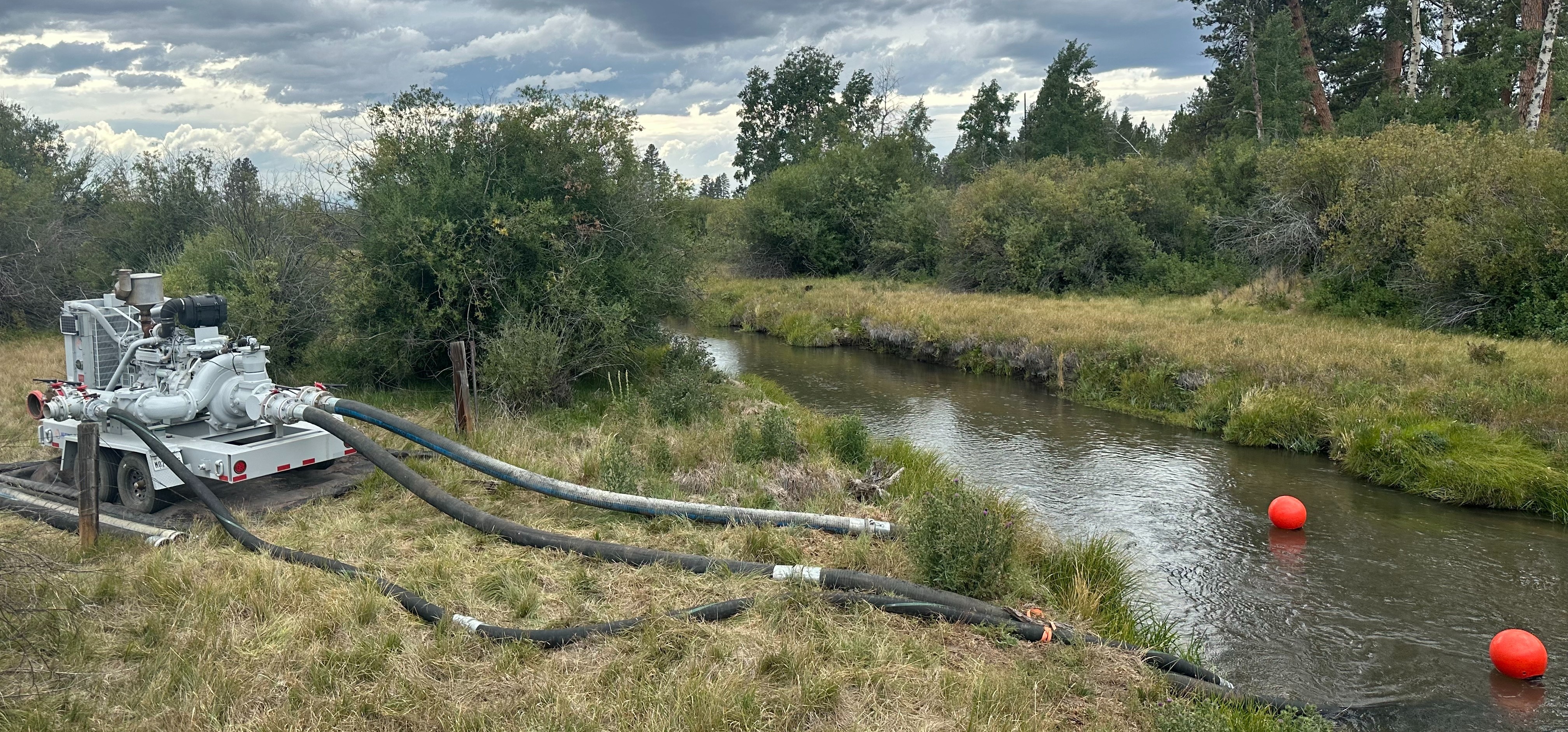 wildifre water pump near water source
